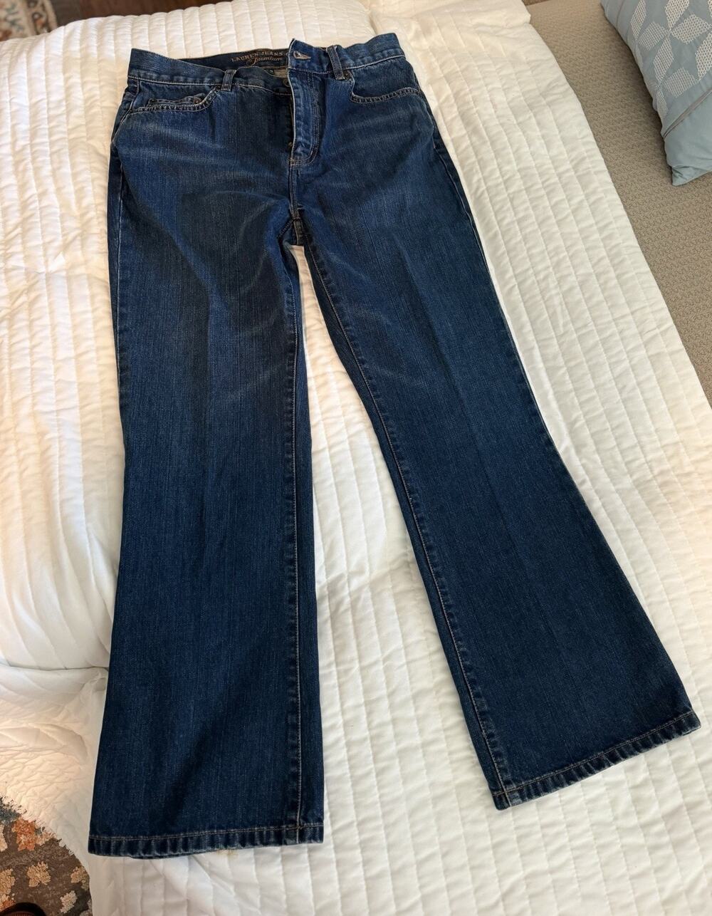 Lauren Ralph Lauren Jeans Womens 10 Bootcut Flare Blue Denim 100% Cotton
